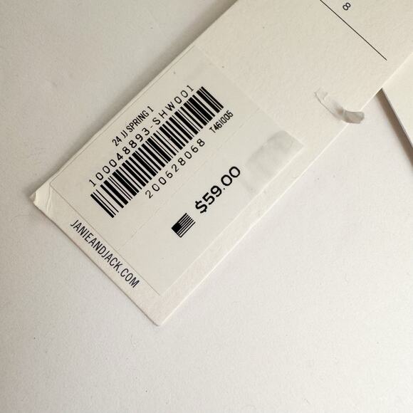 Janie and Jack Sandals Girl White Flower Espadrille Shoes Size 8 NWT - Picture 5 of 6